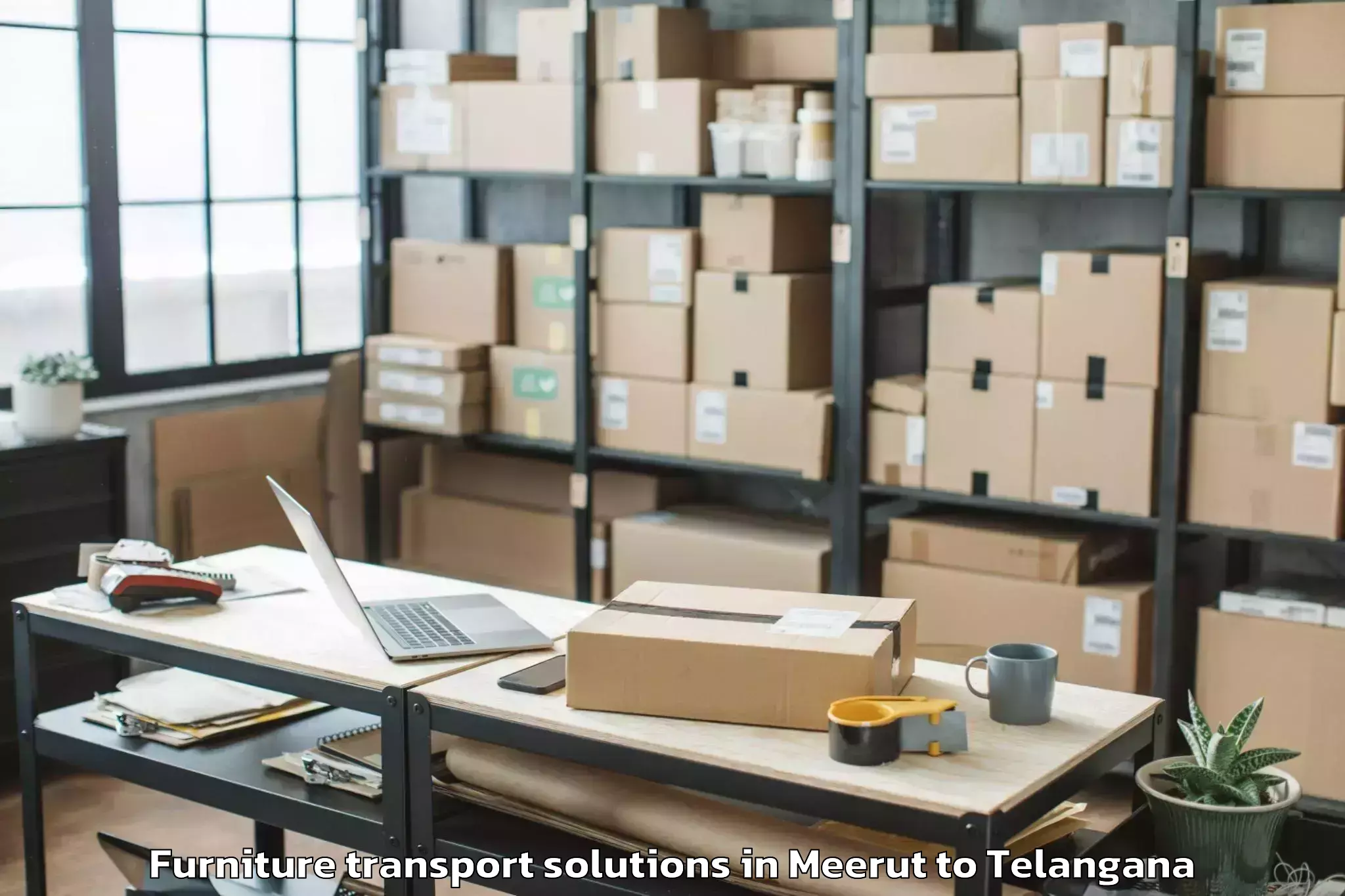 Affordable Meerut to Asifabad Furniture Transport Solutions